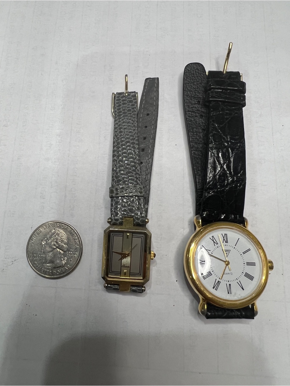 Vintage Guess watch with leather fine strap (selling both)